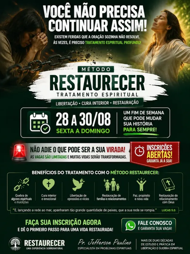 Seminário Restaurecer de 28 a 30 de agosto
